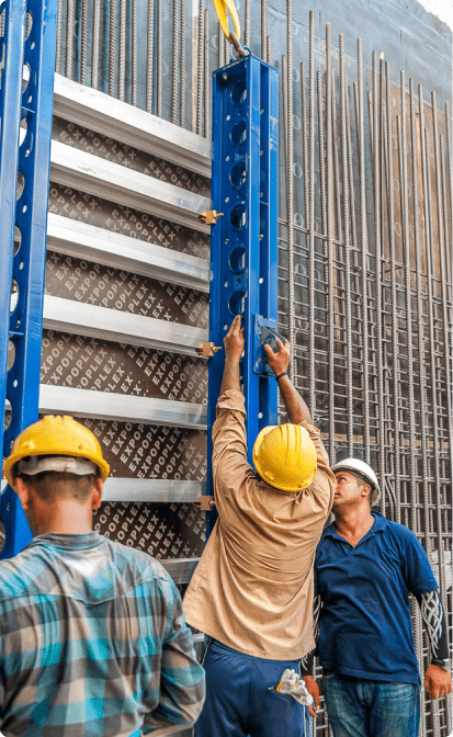 Scaffco worker's setting up of of the types of formwork